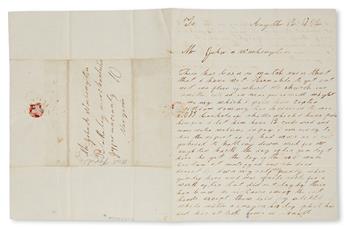 (SLAVERY AND ABOLITION--MOUNT VERNON.) FORD, WEST. Autograph Letter Signed to George Washington’s grandnephew John Augustine Washington